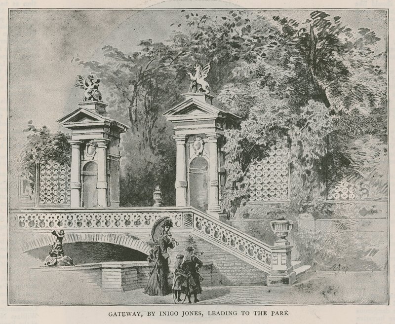 Gateway, af Inigo Jones, der fører til parken, Holland House af English School