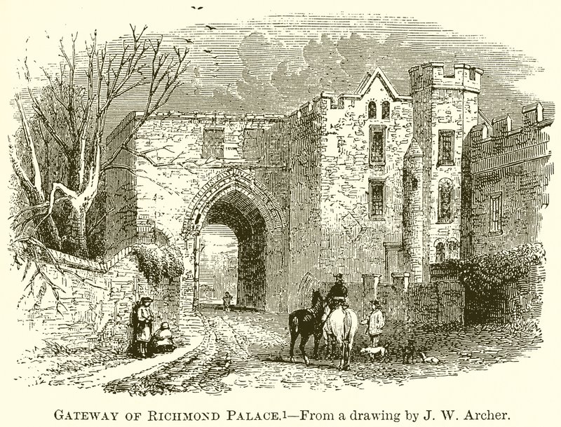Porten til Richmond Palace af English School