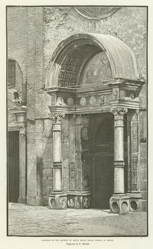 Porten til Santa Maria Delle Grazie-kirken i Milano af English School