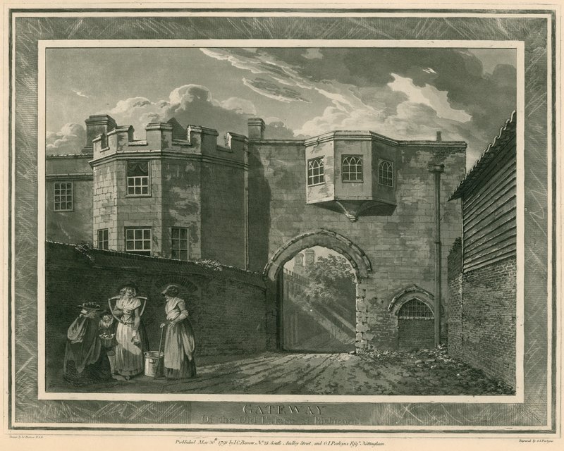 Porten til det gamle Palace of Richmond, Surrey af English School