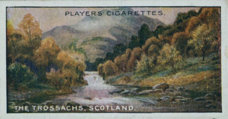 Perler af britisk landskab: The Trossachs, Skotland (farvelitografi) af English School