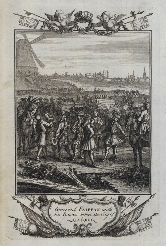 General Fairfax med sine styrker foran byen Oxford (gravering) af English School