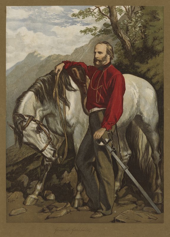 General Garibaldi (farvelitografi) af English School