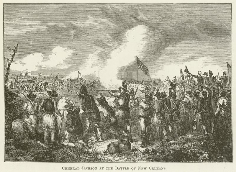 General Jackson i slaget ved New Orleans af English School