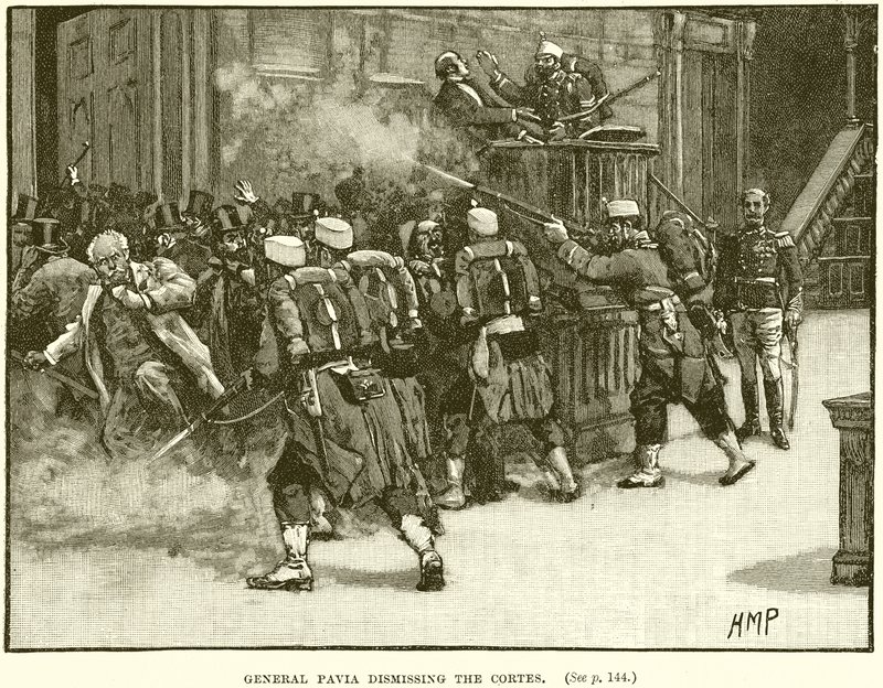 General Pavia afskediger Cortes af English School