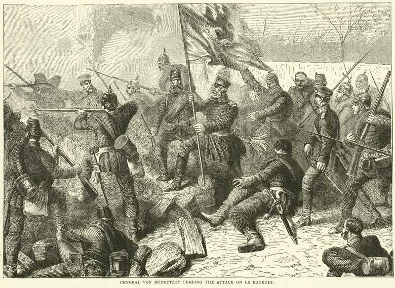 General Von Budretzky ledede angrebet på Le Bourget, oktober 1870 af English School