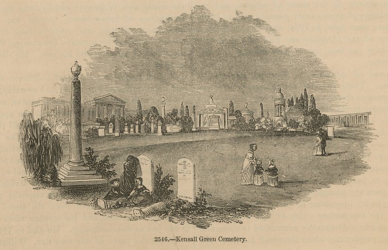 Generel udsigt over Kensal Green Cemetery af English School