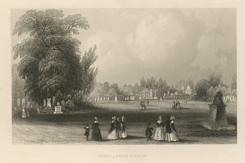 Generel udsigt over Kensal Green Cemetery af English School