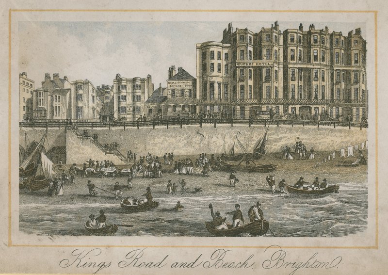 Generel udsigt over Kings Road og stranden i Brighton af English School