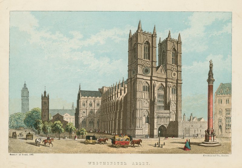 Generel udsigt over Westminster Abbey af English School