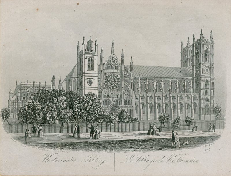 Generel udsigt over Westminster Abbey af English School