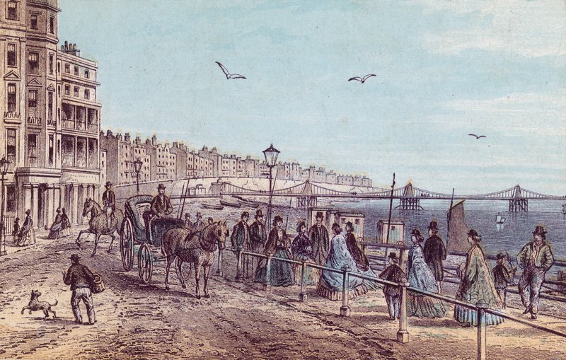 Generelt billede af mennesker på promenaden i Brighton af English School