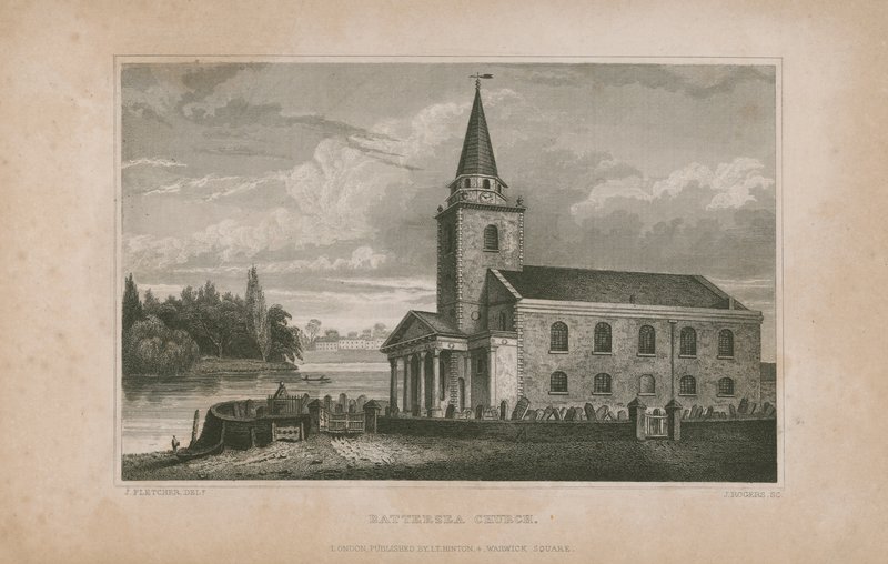 Generelt billede af Battersea-kirken af English School