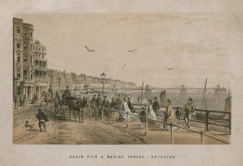 Generelt billede af Chain Pier og Marine Parade i Brighton af English School