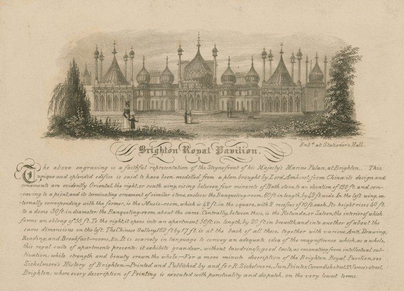 Generelt billede af Royal Pavilion i Brighton af English School