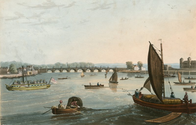 Generel udsigt over den gamle Vauxhall Bridge af English School