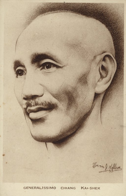 Generalissimo Chiang Kai-shek (litografi) af English School