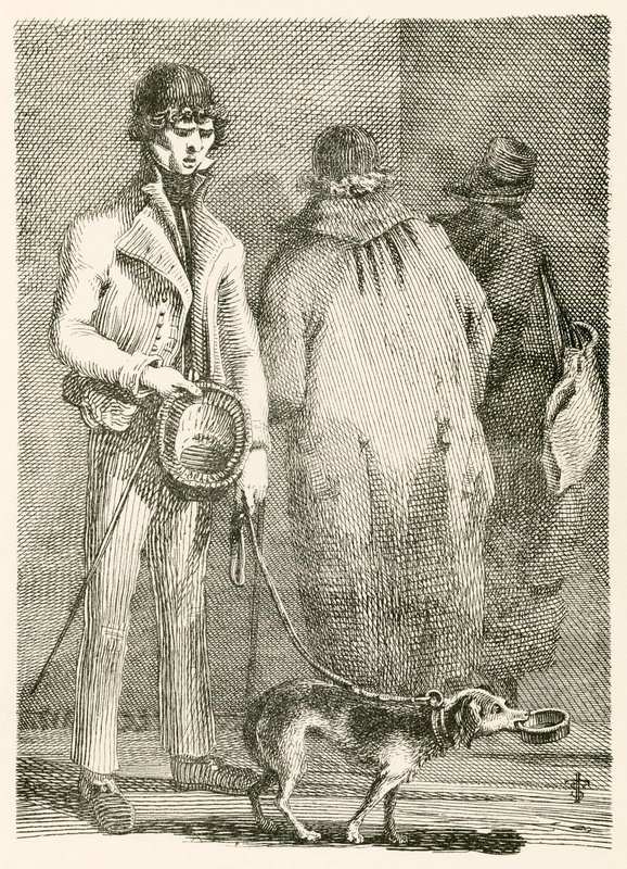 George Dyball, en blind tigger af betydelig berygtethed, og hans hund Nelson af English School