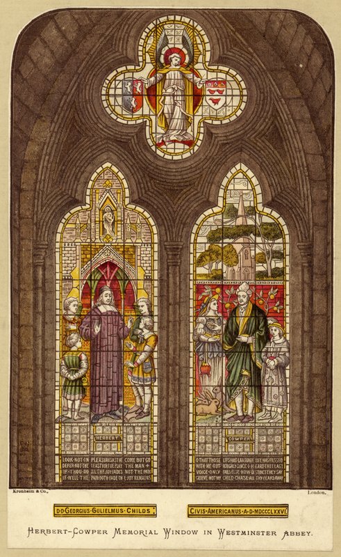 George Herbert og William Cowper vindue, Westminster Abbey, London af English School