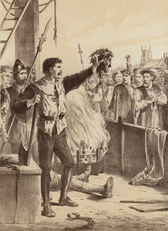 George Swallowell, "Se hovedet af en forræder" (litografi) af English School
