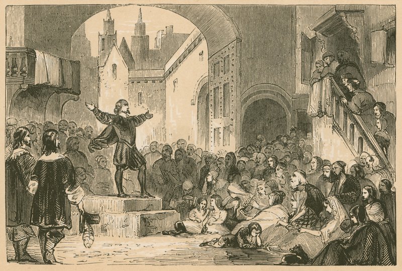 George Wishart prædikede i Dundee under pesten af English School