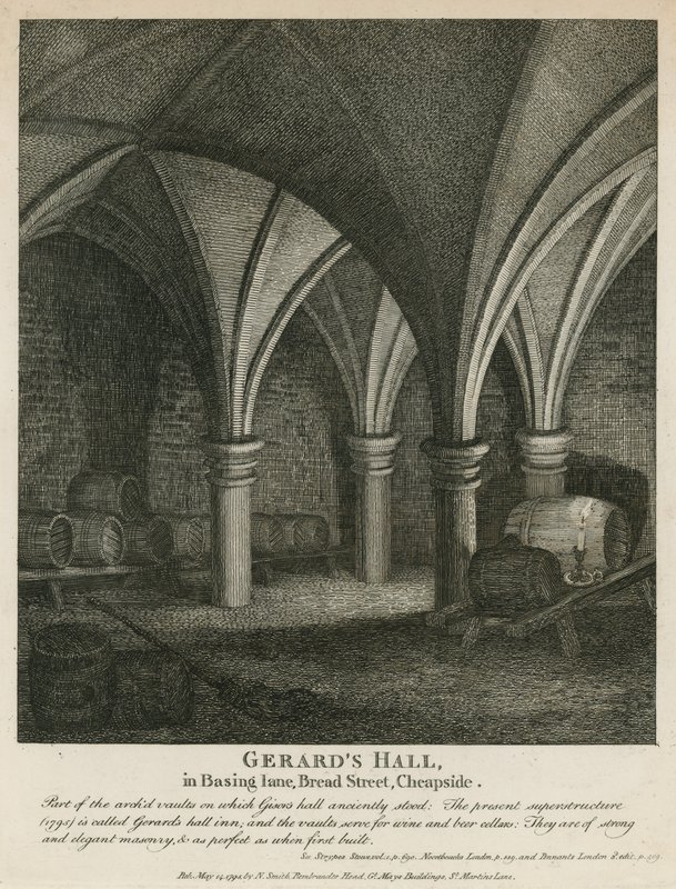 Gerards Hall i Basing Lane, Bread Street, Cheapside af English School