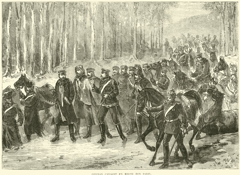 Tysk kavaleri på vej til Paris, oktober 1870 af English School