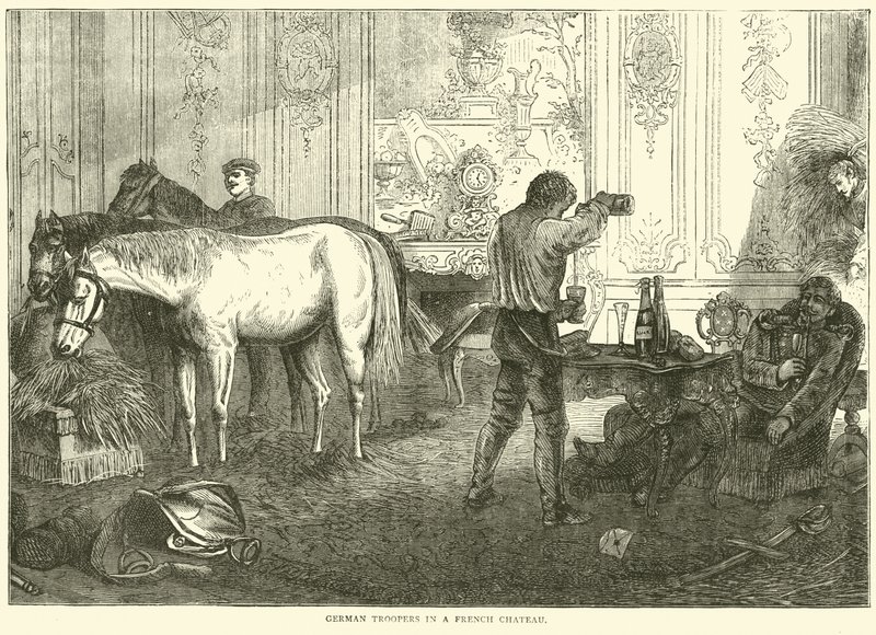 Tyske tropper i et fransk slot, september 1870 af English School