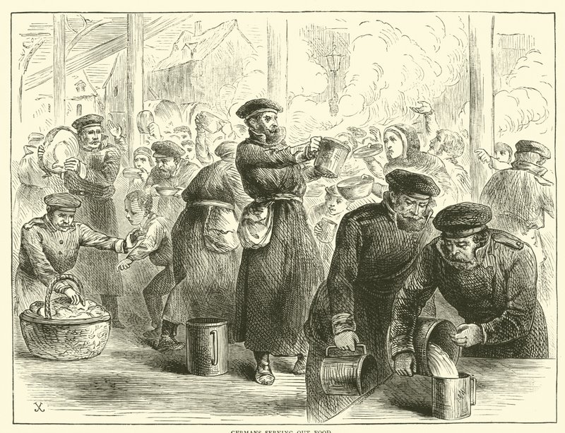 Tyskere serverer mad, januar 1871 af English School