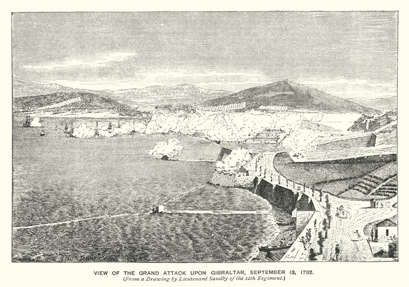 Gibraltar: Udsigt over det store angreb på Gibraltar af English School