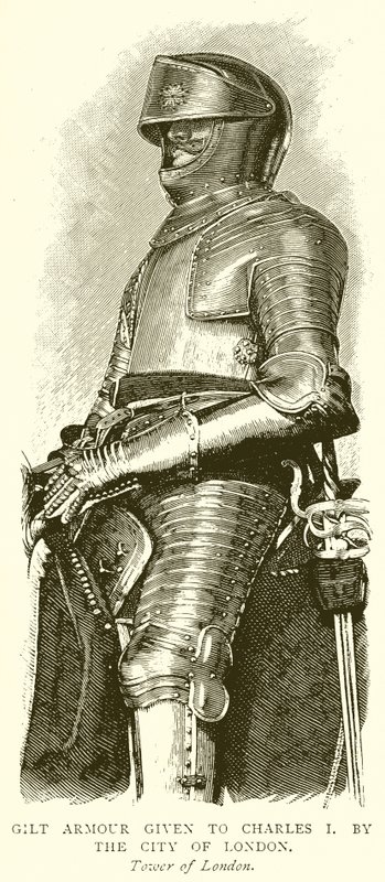 Forgyldt rustning givet til Charles I. af City of London af English School