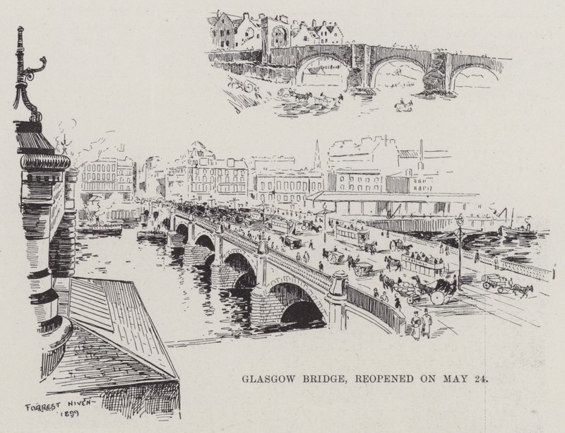 Glasgow Bridge, genåbnet den 24. maj (gravering) af English School