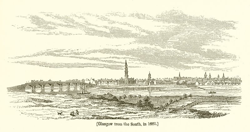 Glasgow fra syd, i 1660 af English School