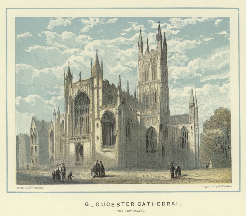 Gloucester Cathedral, Lady Chapel (farvelitografi) af English School