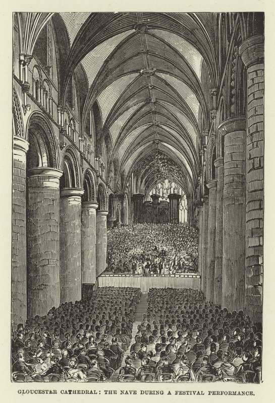 Gloucester Cathedral, skibet under en festivalforestilling af English School