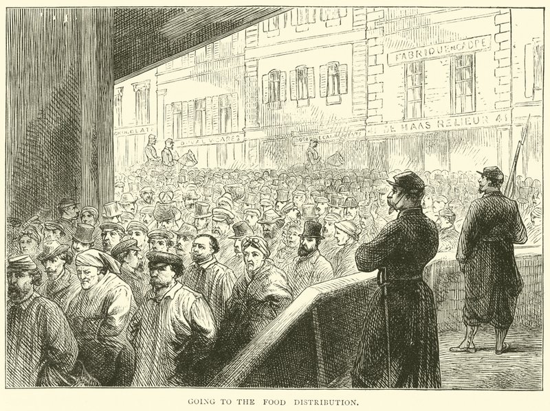 Går til maduddelingen, marts 1871 af English School
