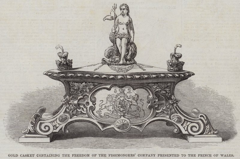 Guldkiste indeholdende Freedom of the Fishmongers