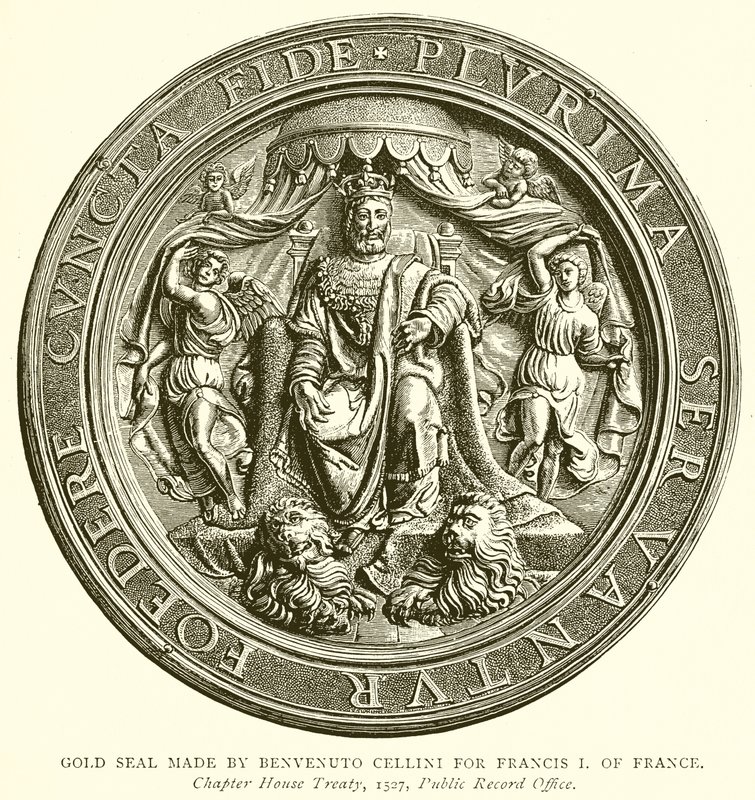 Guldsegl lavet af Benvenuto Cellini til Frans I af Frankrig af English School