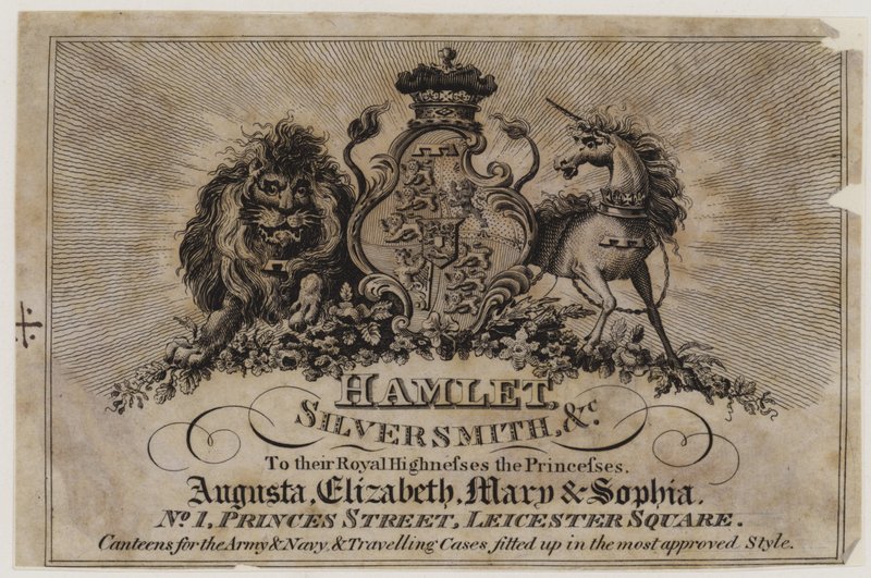 Guld- og Sølvsmede, Hamlet, Fagkort af English School