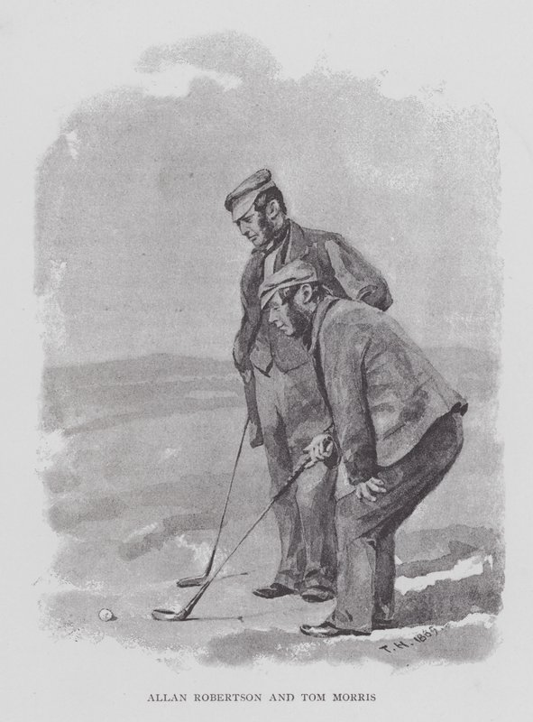 Golf: Allan Robertson og Tom Morris (litho) af English School
