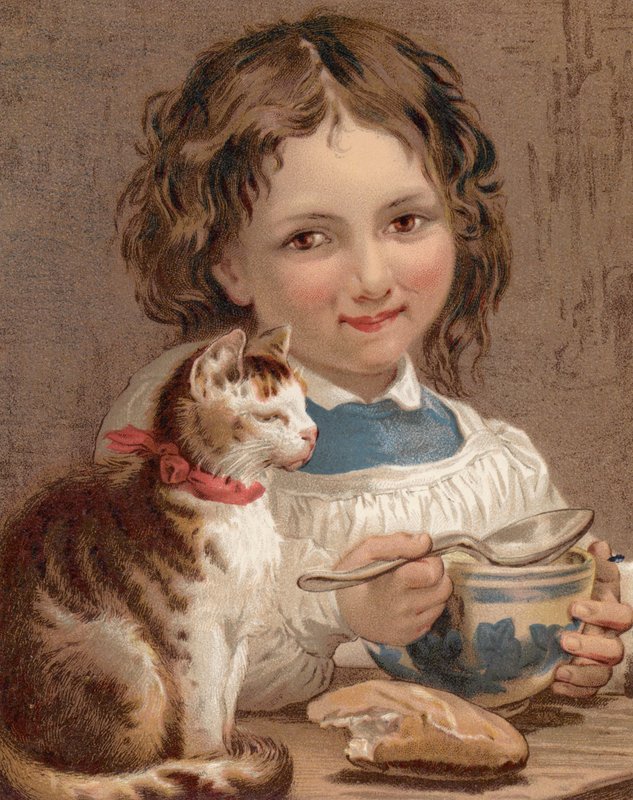 Gode venner (farve litho) af English School