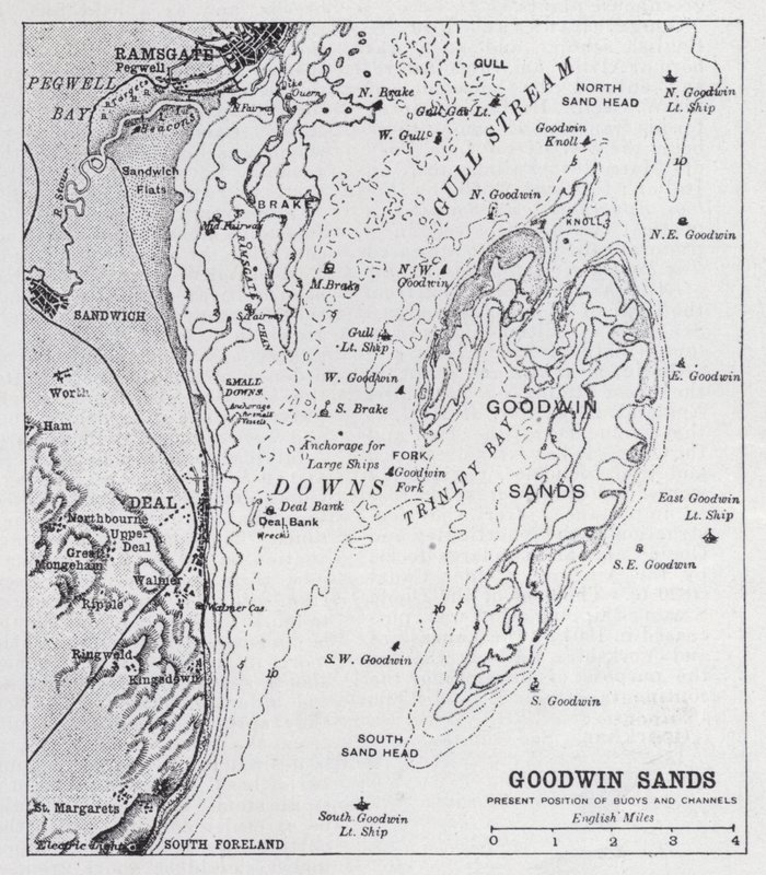 Goodwin Sands (litho) af English School