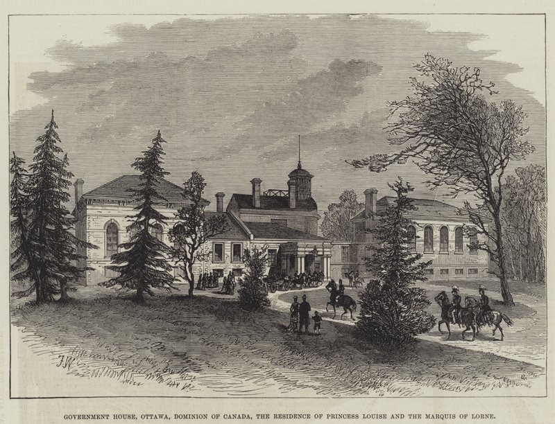 Government House, Ottawa, Dominion of Canada, residensen for prinsesse Louise og markisen af Lorne (gravering) af English School