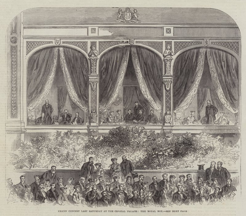 Grand Concert Sidste lørdag i Crystal Palace, Royal Box (gravering) af English School