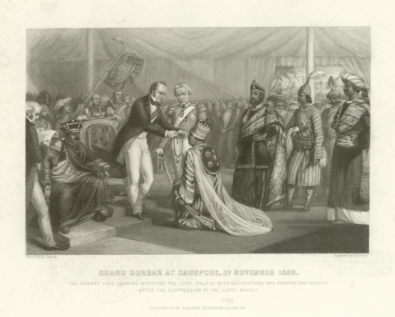 Grand Durbar i Cawnpore, 3. november 1859 af English School