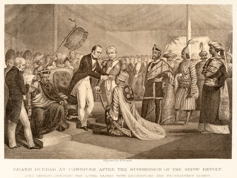 Grand Durbar ved Cawnpore efter undertrykkelsen af Sepoy-oprøret af English School