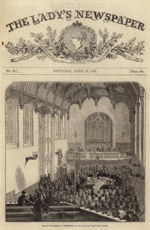 Stor konference for dissentere i Crosby Hall, London, 1847 af English School