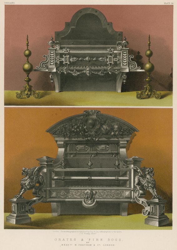 Grates and Fire Dogs af Mrs M Feetham og Co, London af English School
