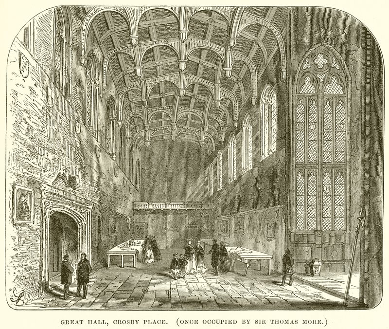 Great Hall, Crosby Place. (Engang besat af Sir Thomas More) af English School