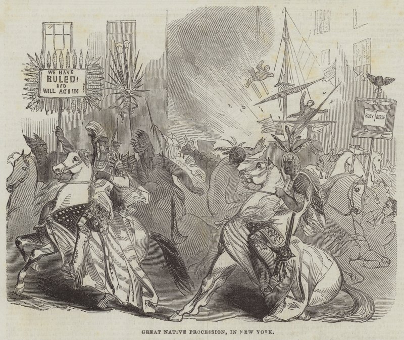 Great Native Procession, i New York (gravering) af English School